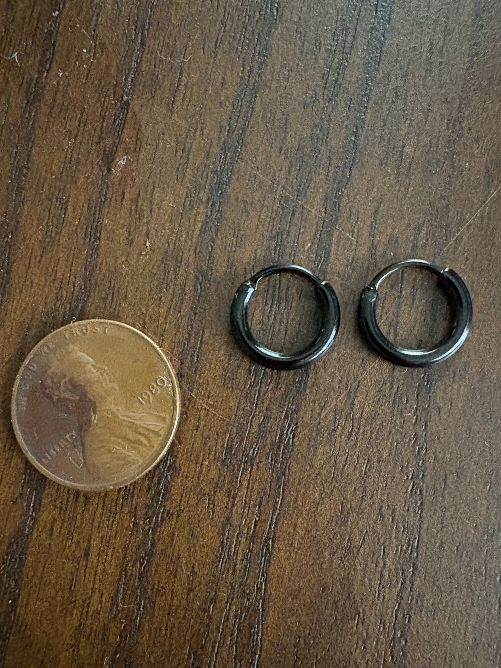 Black Stainless Steel Huggie Hoop Earrings - Minimal Women Jewelry